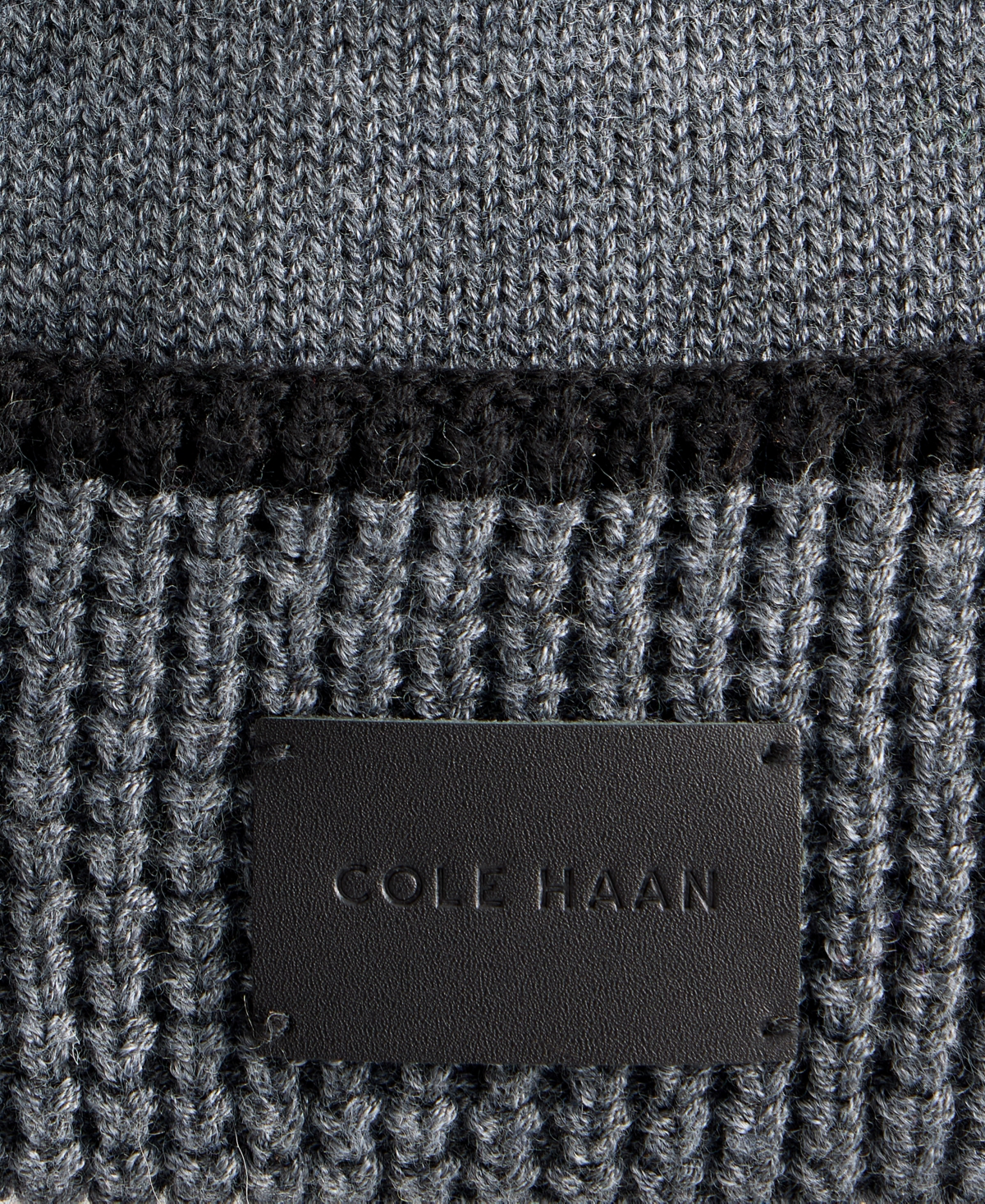 Cole Haan Men's Heritage Ribbed-knit Tipped Cuffed Beanie In Gray