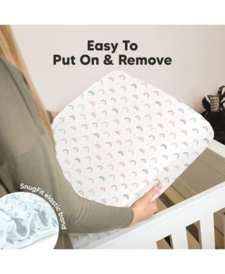 2pk Soothe Fitted Crib Sheets Neutral, Baby Crib Sheets, Fits Standard Nursery Baby Mattress