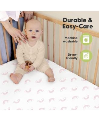 2pk Soothe Fitted Crib Sheets Neutral, Baby Crib Sheets, Fits Standard Nursery Baby Mattress
