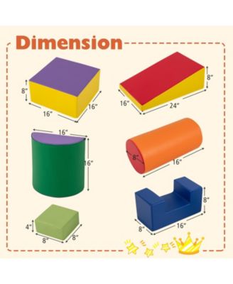 Toddler 6 PCS Climber Play Set Indoor Foam Climb & Crawl Activity Blocks w/ Cover