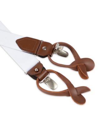 Men's Solid Clip End and Button End Convertible Suspender