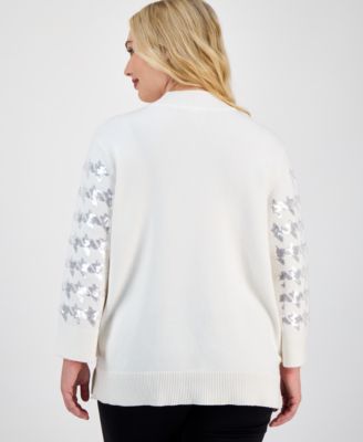 Women's Houndstooth Sequinned Sweater