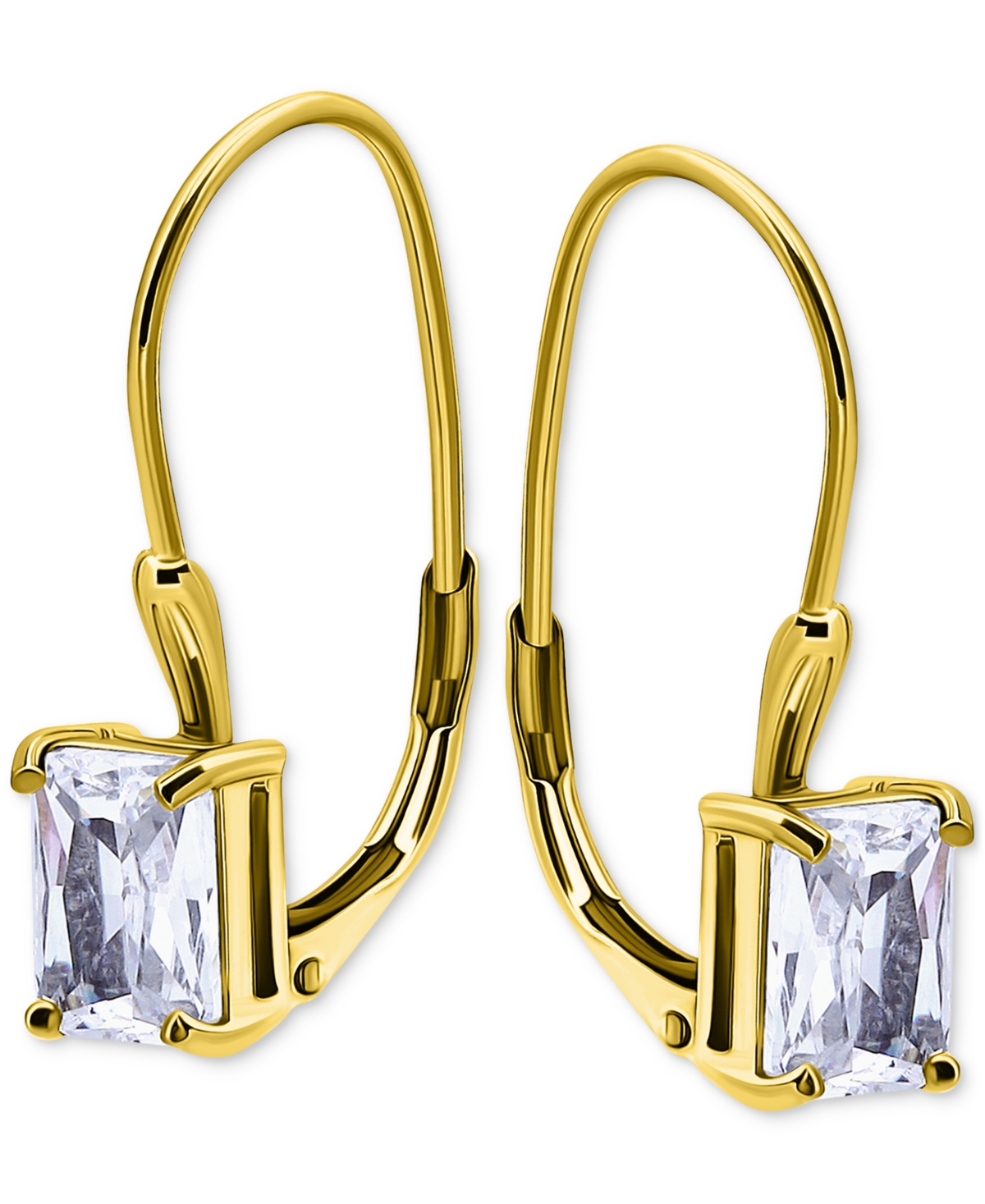 Giani Bernini Round Cubic Zirconia Leverback Earrings In Gold Vermeil Over Sterling Silver, Macy's Exclusive In Gold