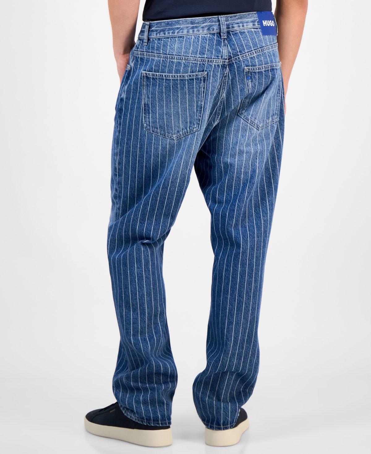 Hugo Boss Hugo By  Men's Nate Faded Stripe Cotton Jeans In Blue