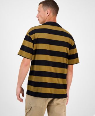 Men's Cotton Striped Graphic T-Shirt