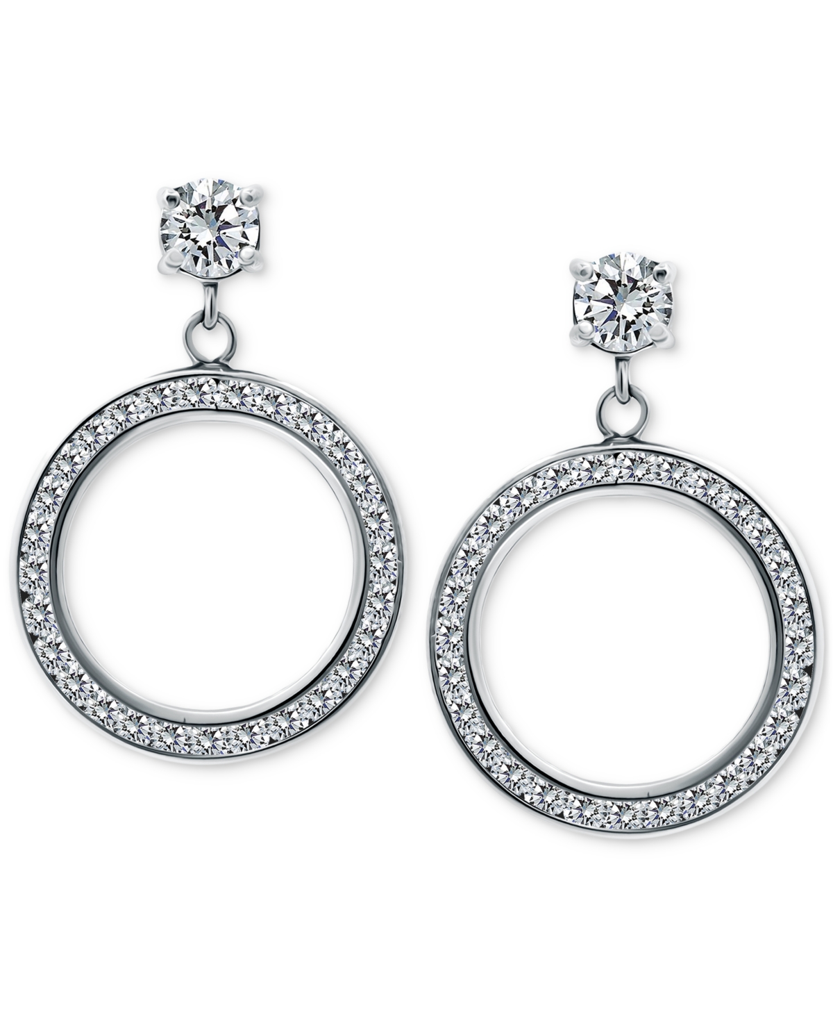 Giani Bernini Cubic Zirconia Doorknocker Drop Earrings In Sterling Silver, Exclusively At Macy's In Silver