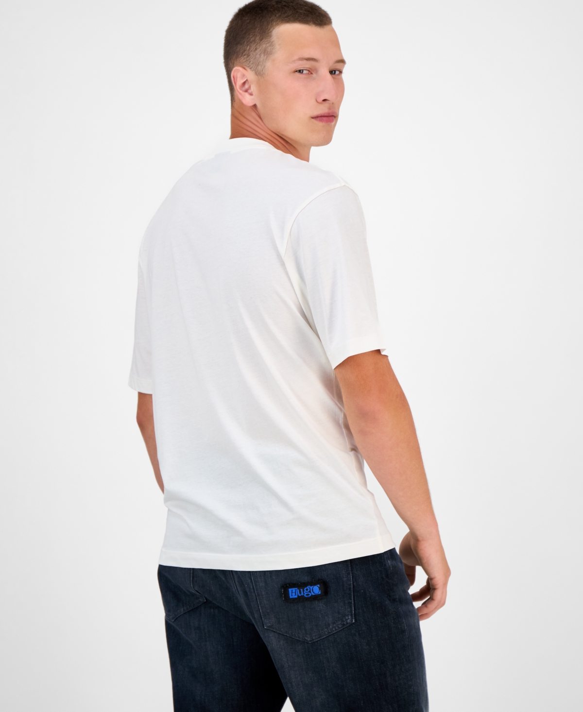 Hugo Boss Hugo By  Men's Cotton More Hugo Graphic T-shirt In White