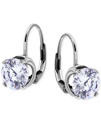 Cubic Zirconia Leverback Drop Earrings in 18k Gold-Plated Sterling Silver, Macy's Exclusive