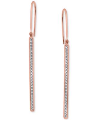 Cubic Zirconia Linear Drop Earrings in 18k Rose Gold Over Sterling Silver, Macy's Exclusive