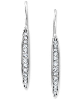 Pav&eacute; Bar Linear Drop Earrings in Sterling Silver, Macy's Exclusive