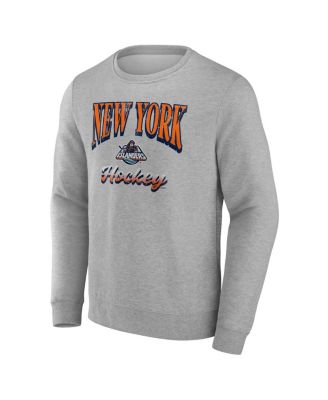Men's Gray New York Islanders Light the Candle Fleece Pullover Sweatshirt