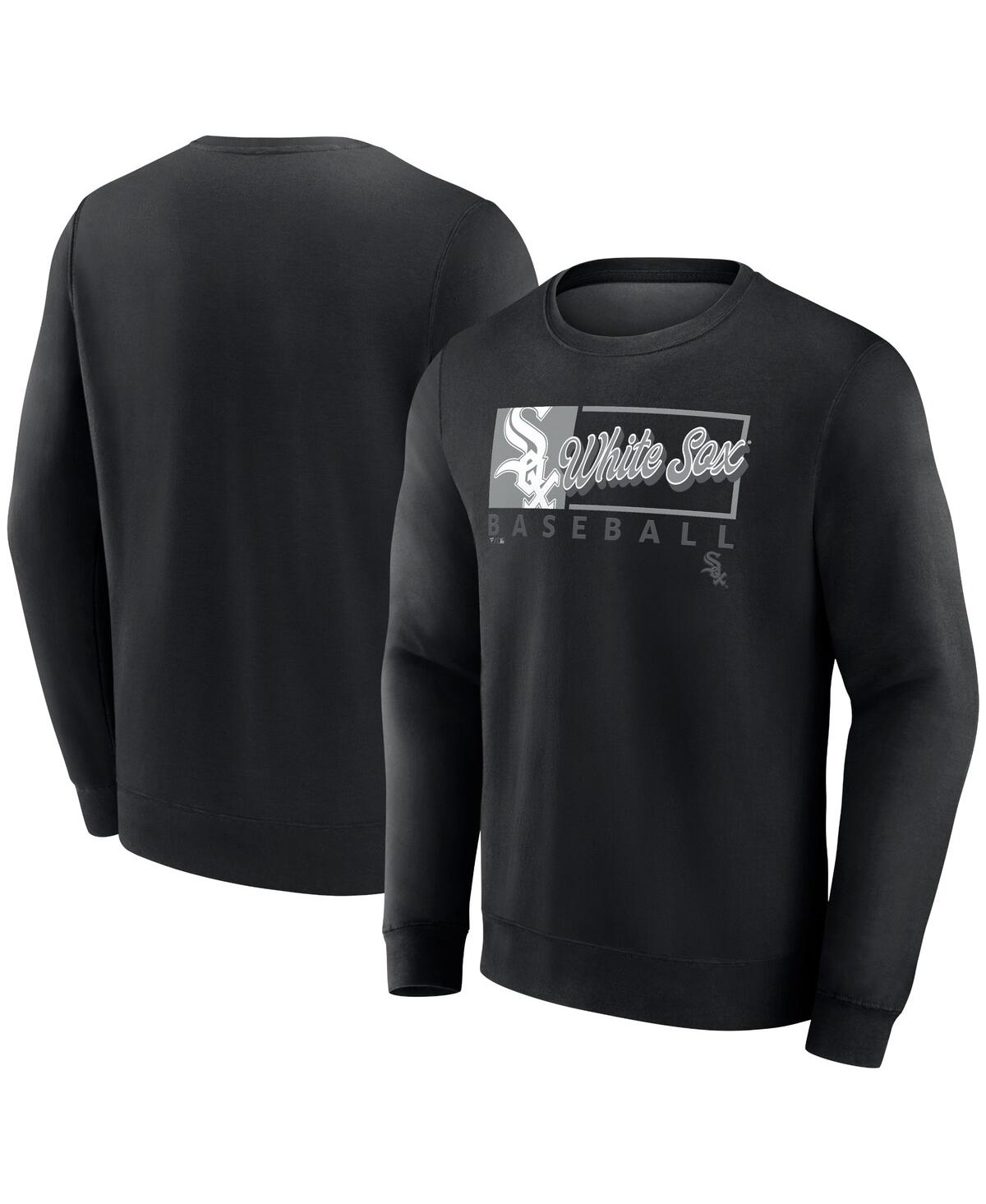 Men's Black Chicago White Sox Focus Fleece Pullover Sweatshirt - Black