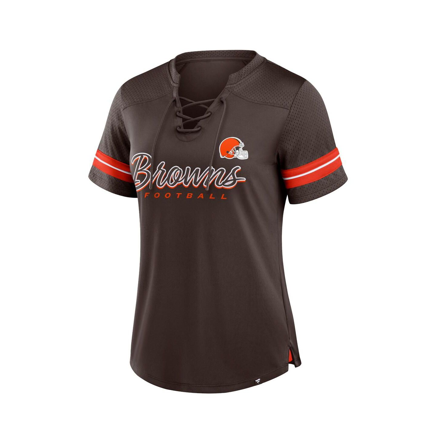 Женская футболка Fanatics Brown Cleveland Browns Play Script Lace-Up — фото 2