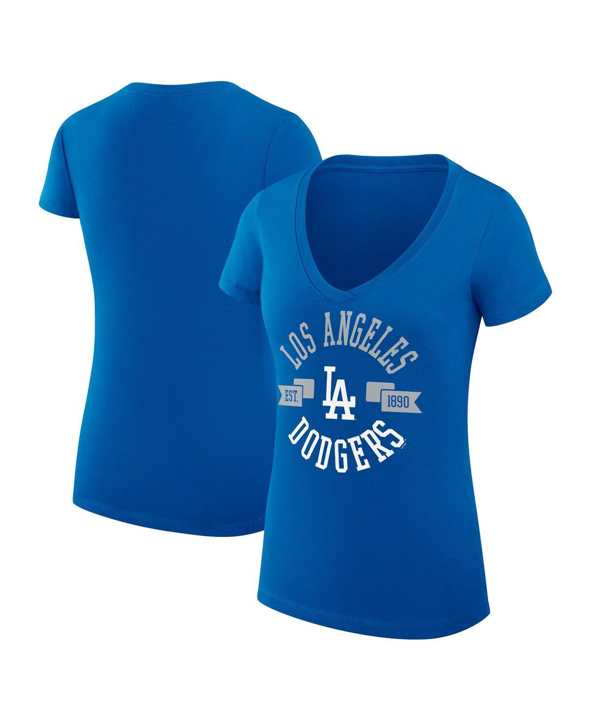 Women's Royal Los Angeles Dodgers City Graphic V-Neck Fitted T-Shirt - Royal