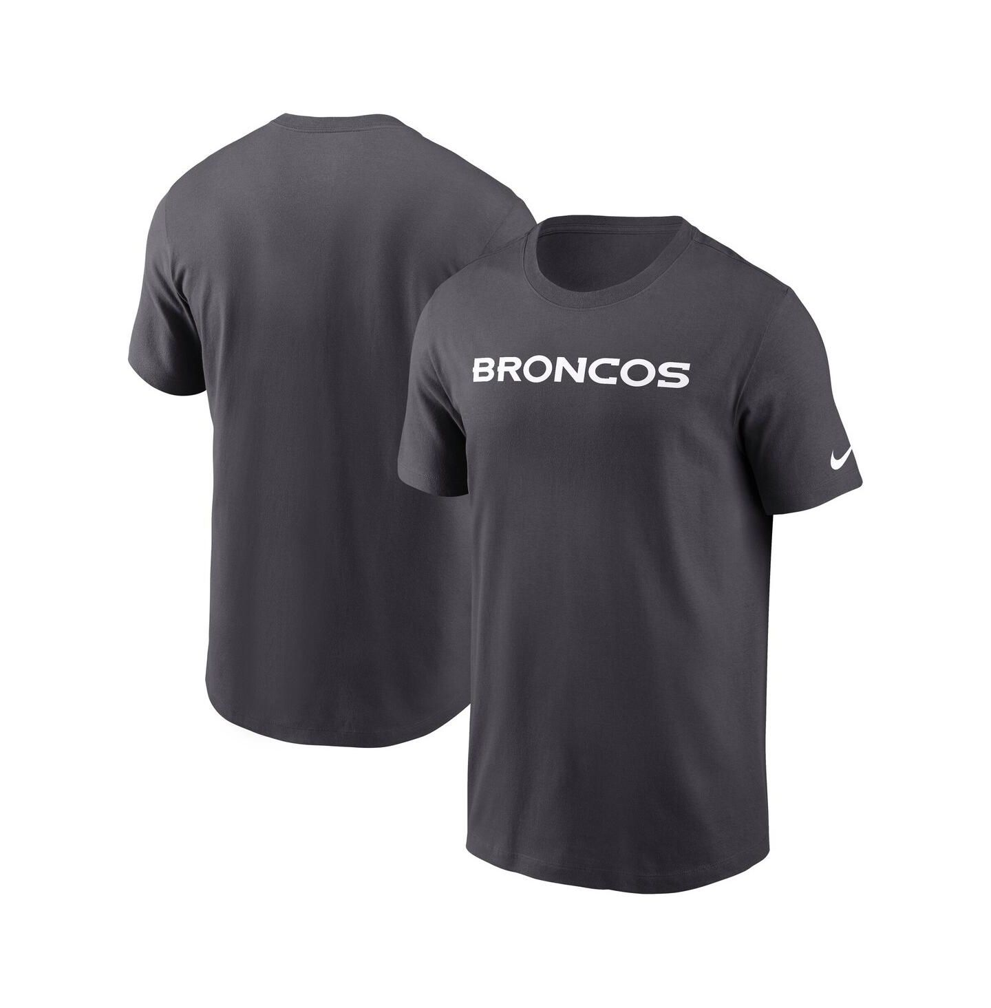 Мужская футболка Nike Anthracite Denver Broncos Primetime Wordmark Essential — фото 1