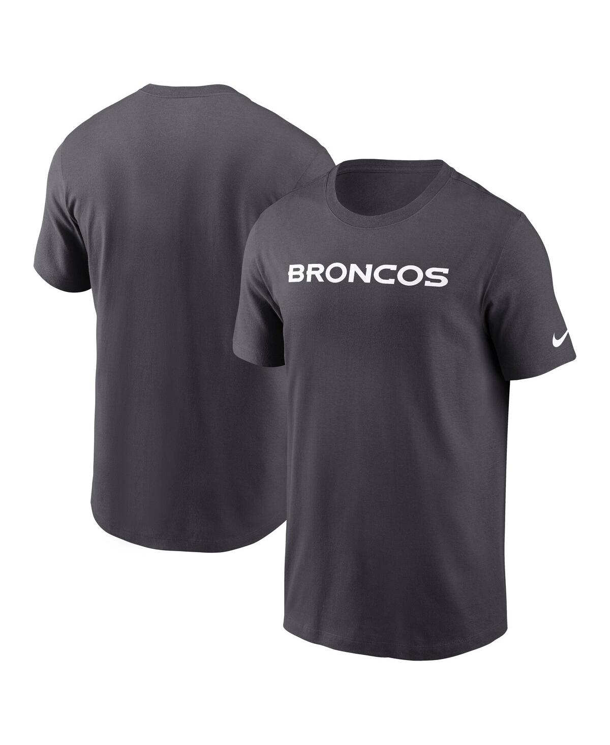 Men's Anthracite Denver Broncos Primetime Wordmark Essential T-Shirt - Anthracite