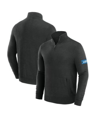 J. Palmer - Men's Black Detroit Lions Franchise Quarter-Zip Sweater