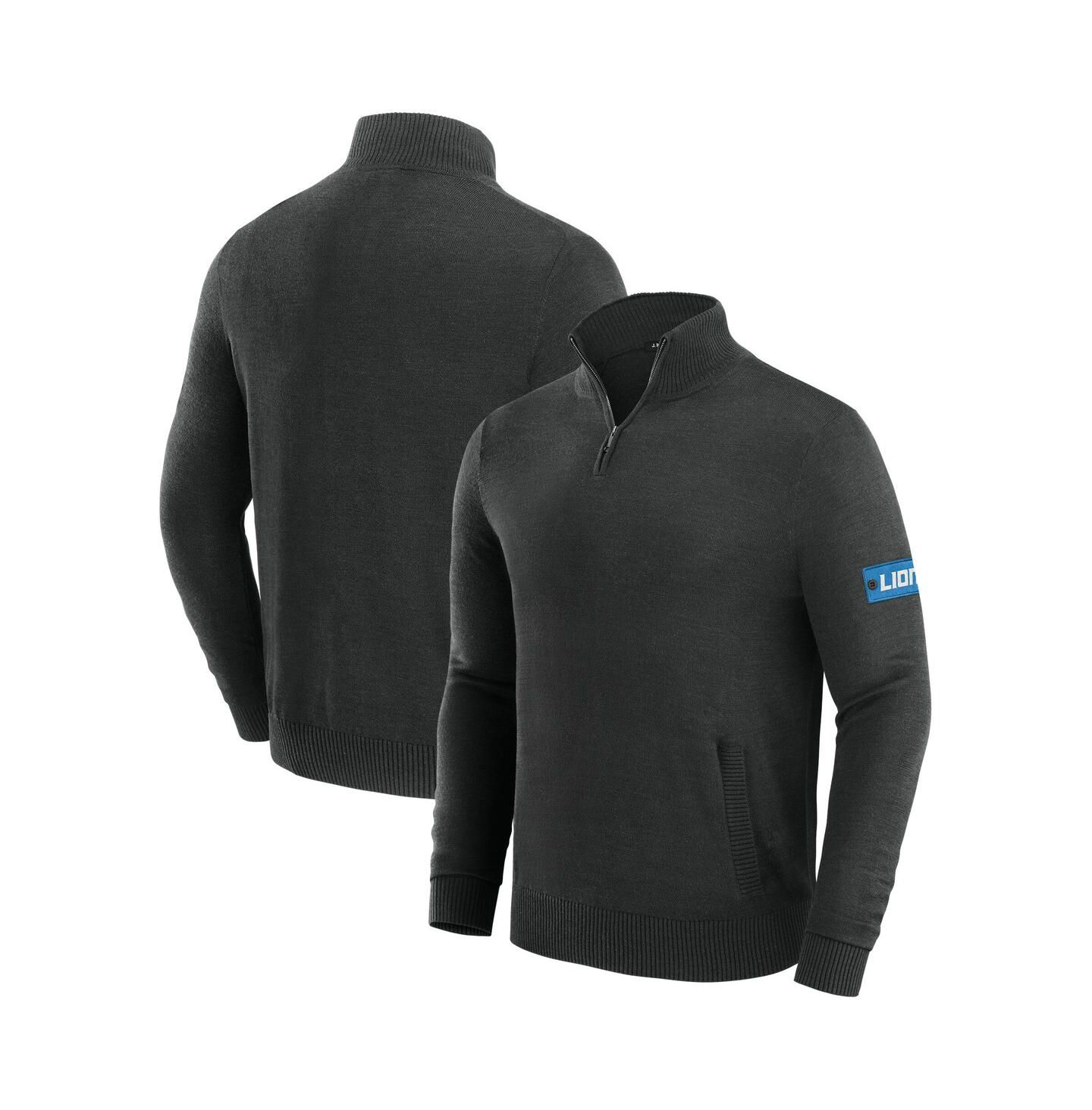 Мужской свитер J. Palmer Black Detroit Lions Franchise Quarter-Zip — фото 1