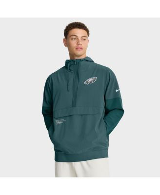 Nike - Men's Midnight Green Philadelphia Eagles Sideline Anorak Half-Zip Hoodie Jacket