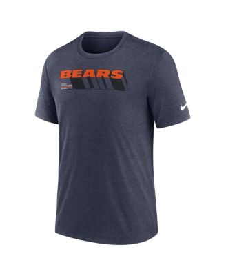 Men's Heather Navy Chicago Bears Long Pass Tri-Blend T-Shirt