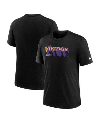 Nike - Men's Heather Black Minnesota Vikings Long Pass Tri-Blend T-Shirt