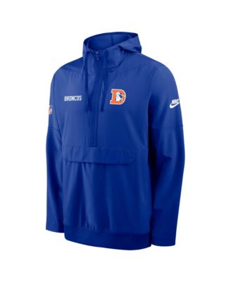 Men's Royal Denver Broncos Sideline Alt Pack Anorak Half-Zip Hoodie Jacket
