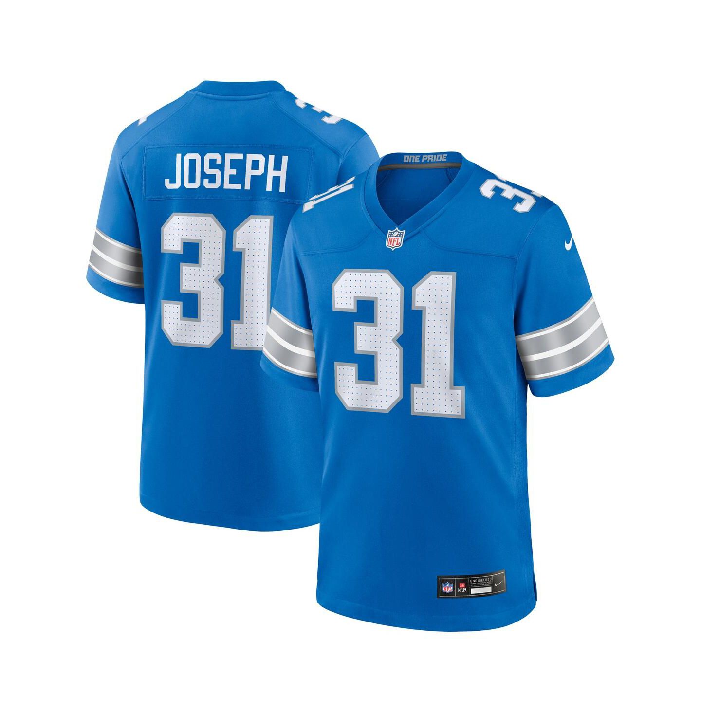 Мужской топ Nike Kerby Joseph Blue Detroit Lions Team Game Jersey — фото 1