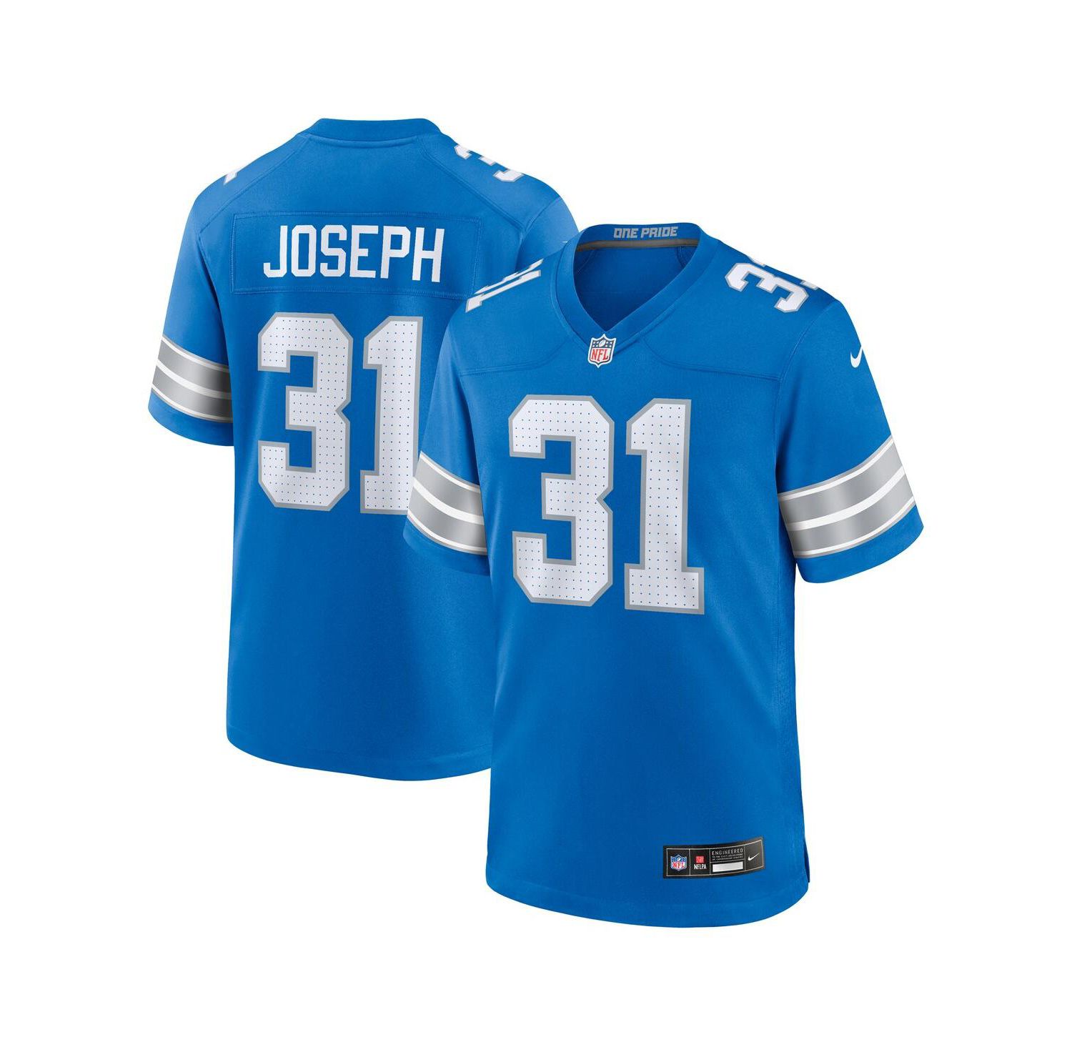 Men's Kerby Joseph Blue Detroit Lions Team Game Jersey