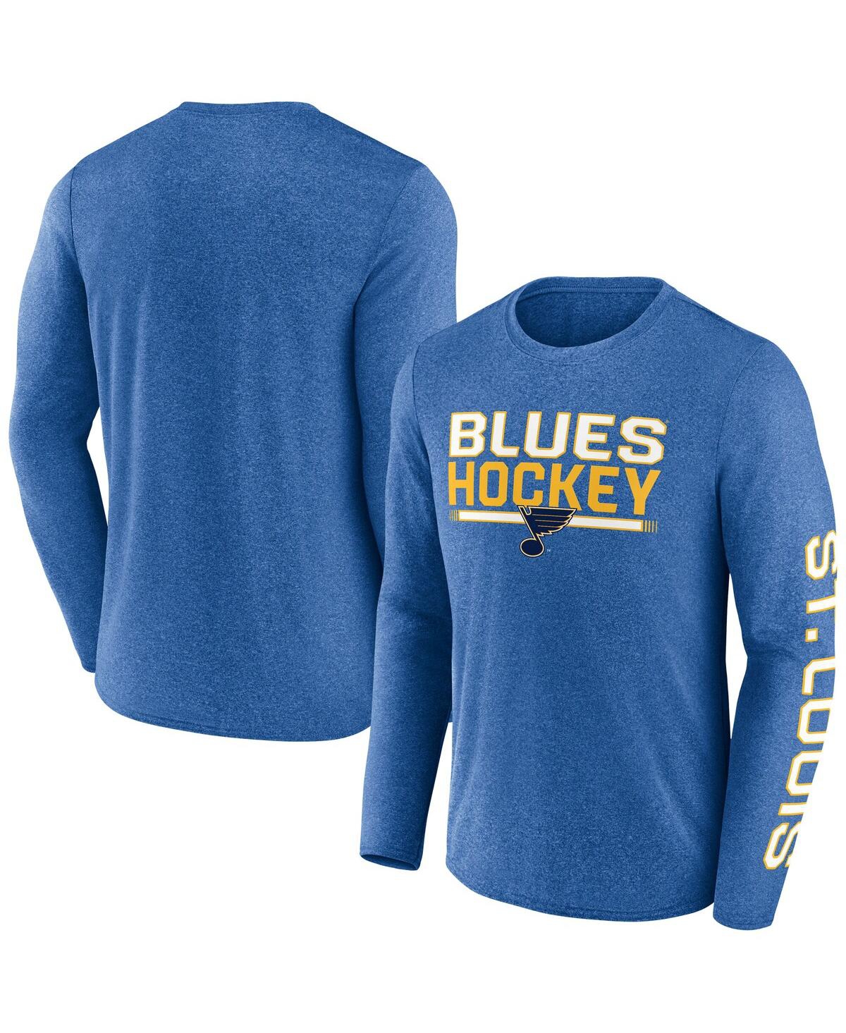 Fanatics Men's Heather Blue St. Louis Blues Sweep Iconic Synthetic Long Sleeve T-shirt In Blue