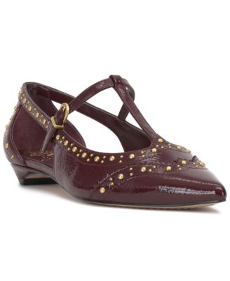 Women's Valkie Studded T-Strap Micro-Heel Mary-Jane Flats
