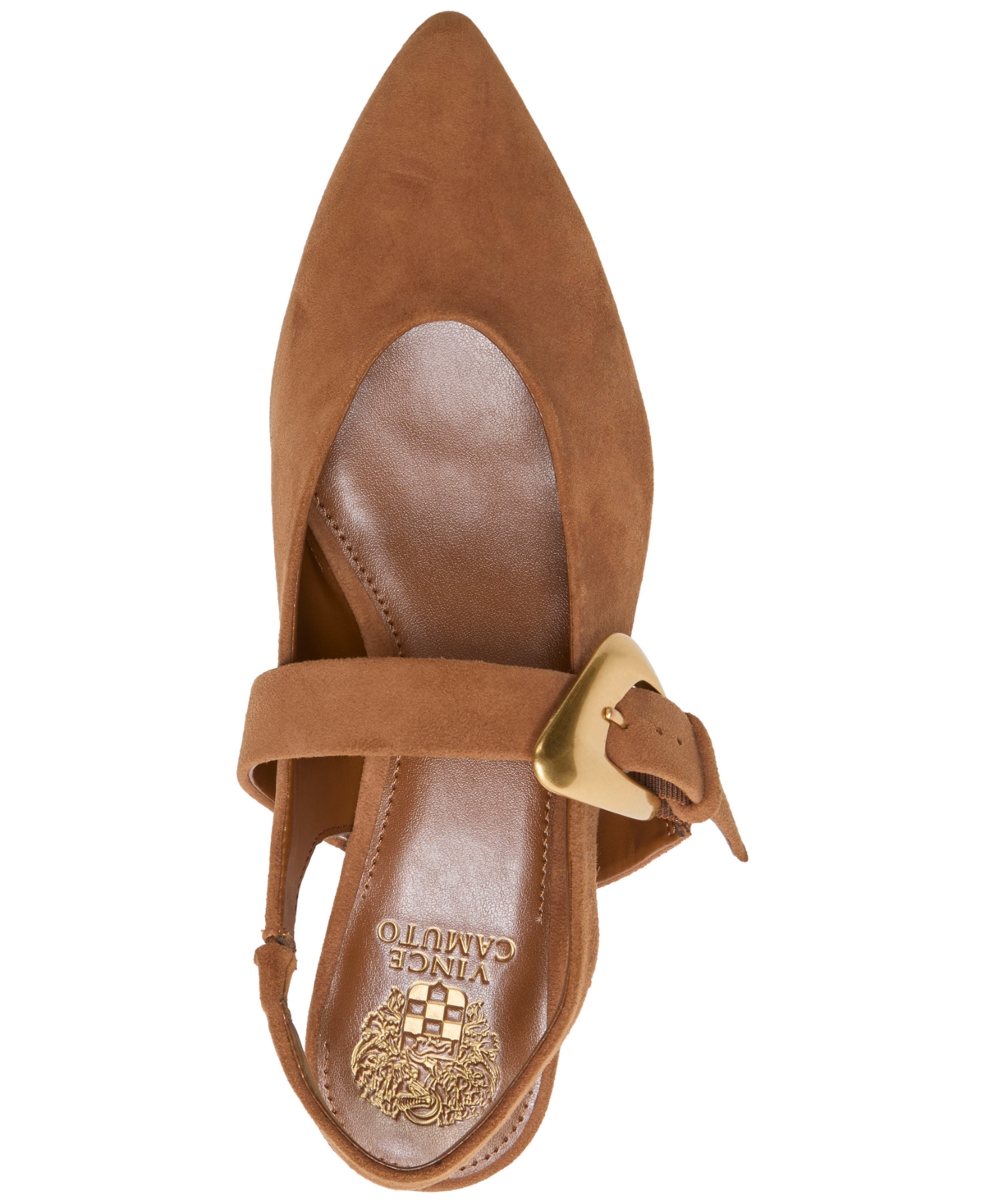 Vince Camuto Amoret Pointed Toe Slingback Flat In Brown