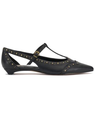 Women's Valkie Studded T-Strap Micro-Heel Mary-Jane Flats