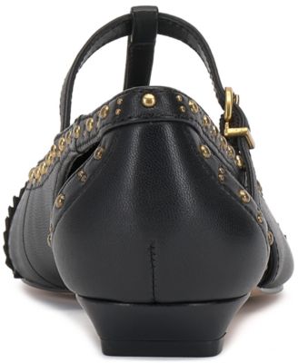 Women's Valkie Studded T-Strap Micro-Heel Mary-Jane Flats