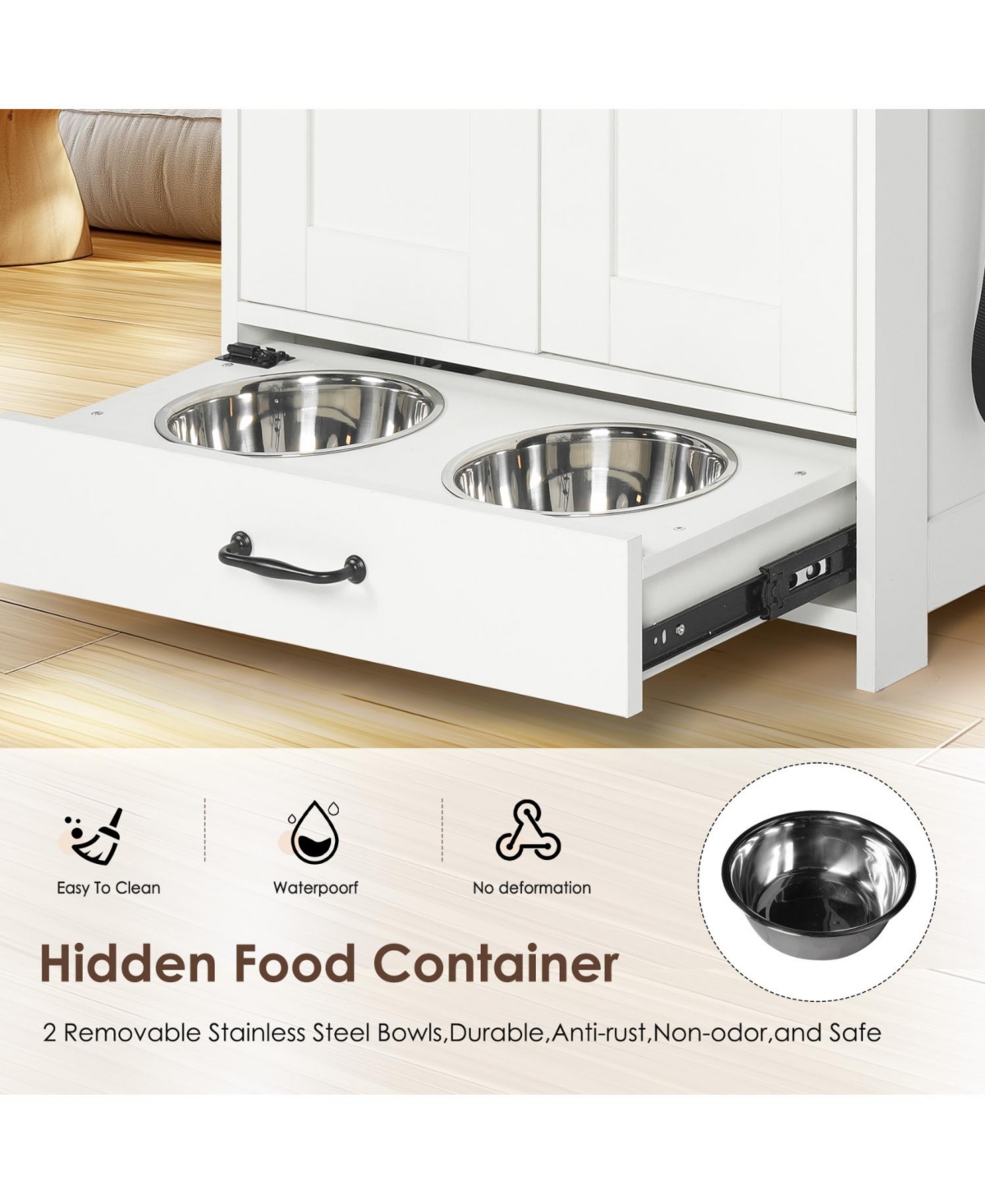 Streamdale Furniture Pet Feeding Station with Storage & Shelving