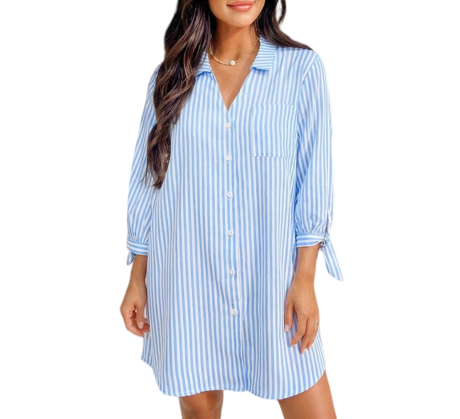 Women's Sailor s Cut Striped Cover-Up Dress