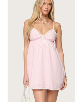 Womens Danira Pinstripe Babydoll Mini Dress