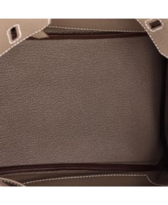 Pre-Owned Hermes Birkin 25 Handbag Grey Togo with Palladium Hardware