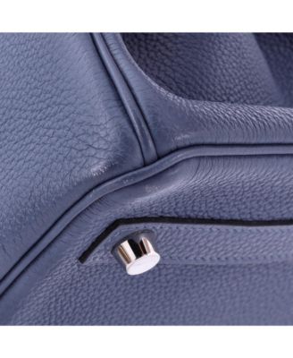 Pre-Owned Hermes Birkin 30 Handbag Blue Togo with Palladium Hardware