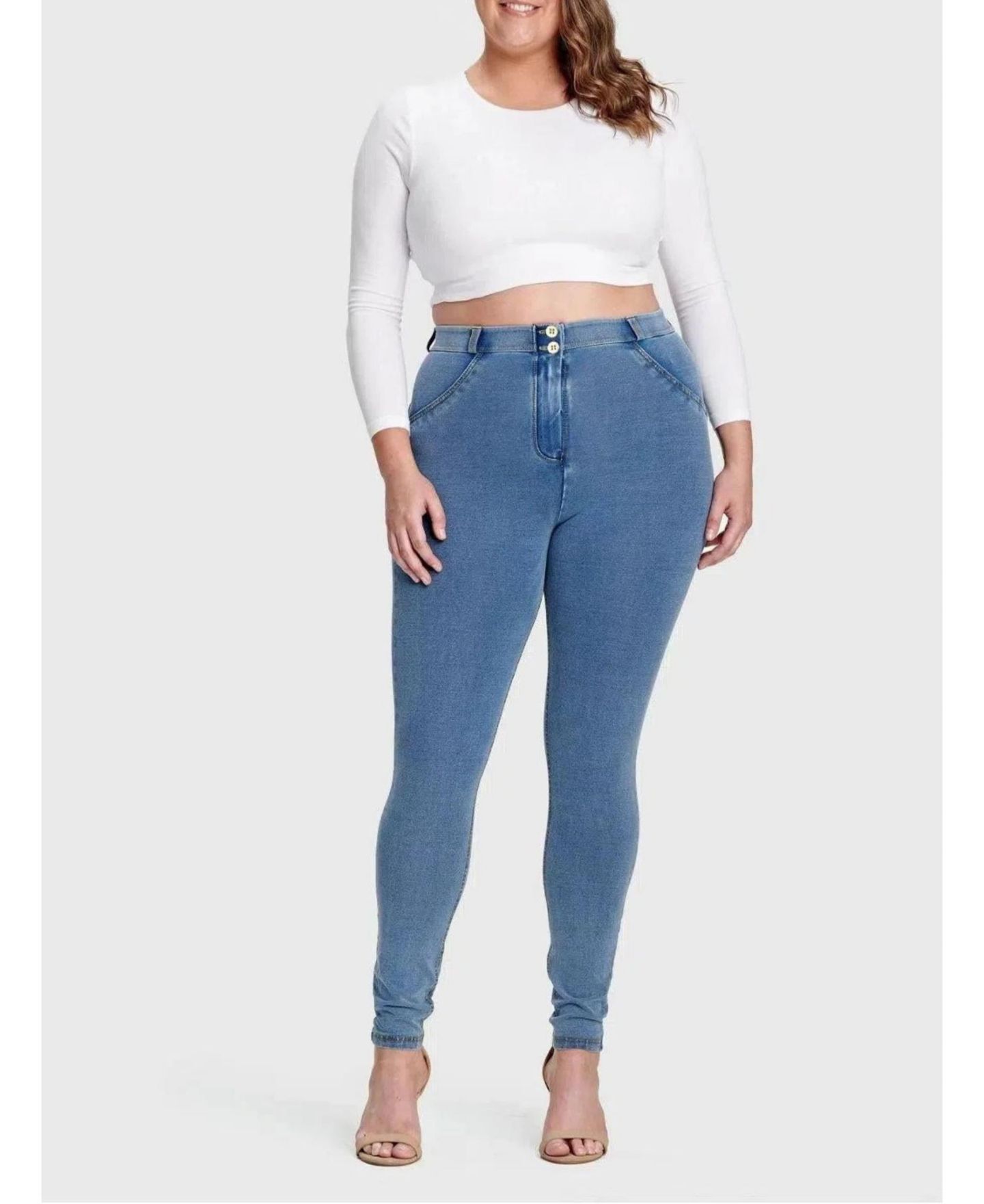 Женские джинсы Freddy Curvy High-Rise Sculpting Skinny, цвет: Синий — фото 7