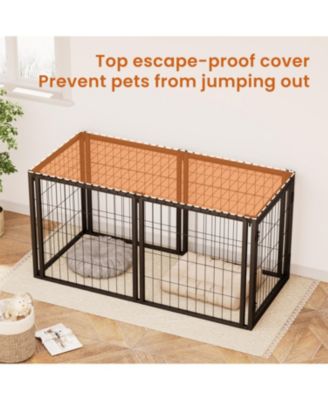 47" Dog Crate Kennel Playpen - Small/Medium Dogs Black