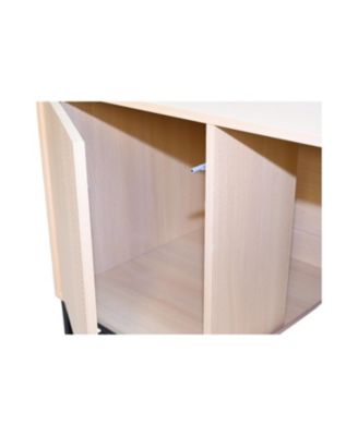 Modern Wooden Cat House with Scratching Mat - 47.64" x 21.46" x 25.98" 76.4 lbs