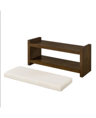 40" Ivory Bench with Shoe Rack & Removable Cushion