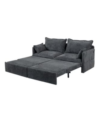 1 Pc Corduroy  Pull-Out Sleeper, Storage, USB & USB-C Charging, Pillows Included  Sofa Bed