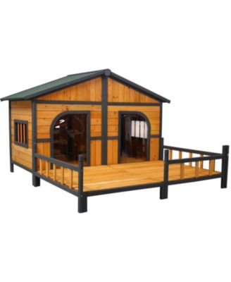 Large Wooden Dog House with Porch