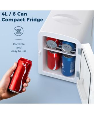 Makeup Compact Refrigerator With Mirror, 4L Mini Fridge for Bedroom, Car, Office & Dorm, Portable Small Cooler for Cosmetics