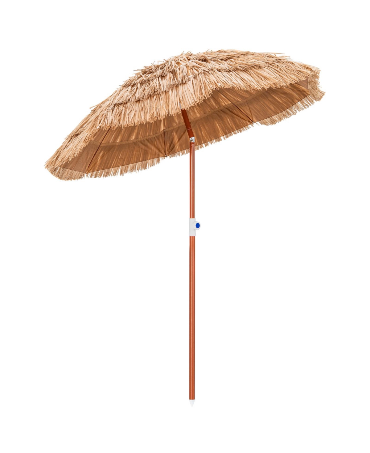 6 Feet Thatched Patio Umbrella with Tilt Design and Carrying Bag - Natural