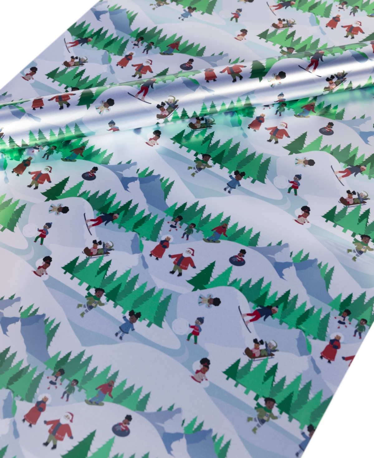 Black Paper Party Klaus Ski Resort Gift Wrap In Blue