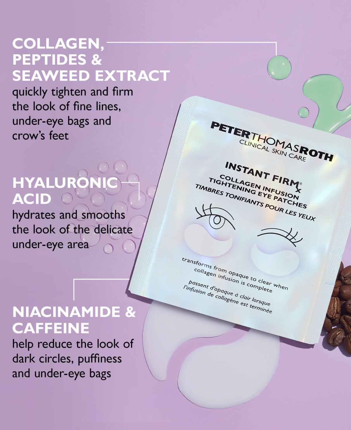 Peter Thomas Roth Instant Firmx Collagen Infusion Tightening Eye Patches, 8 Pairs In Transparent
