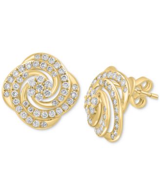 EFFY Collection - Diamond Love Knot Stud Earrings (7/8 ct. t.w.) in 14k Gold