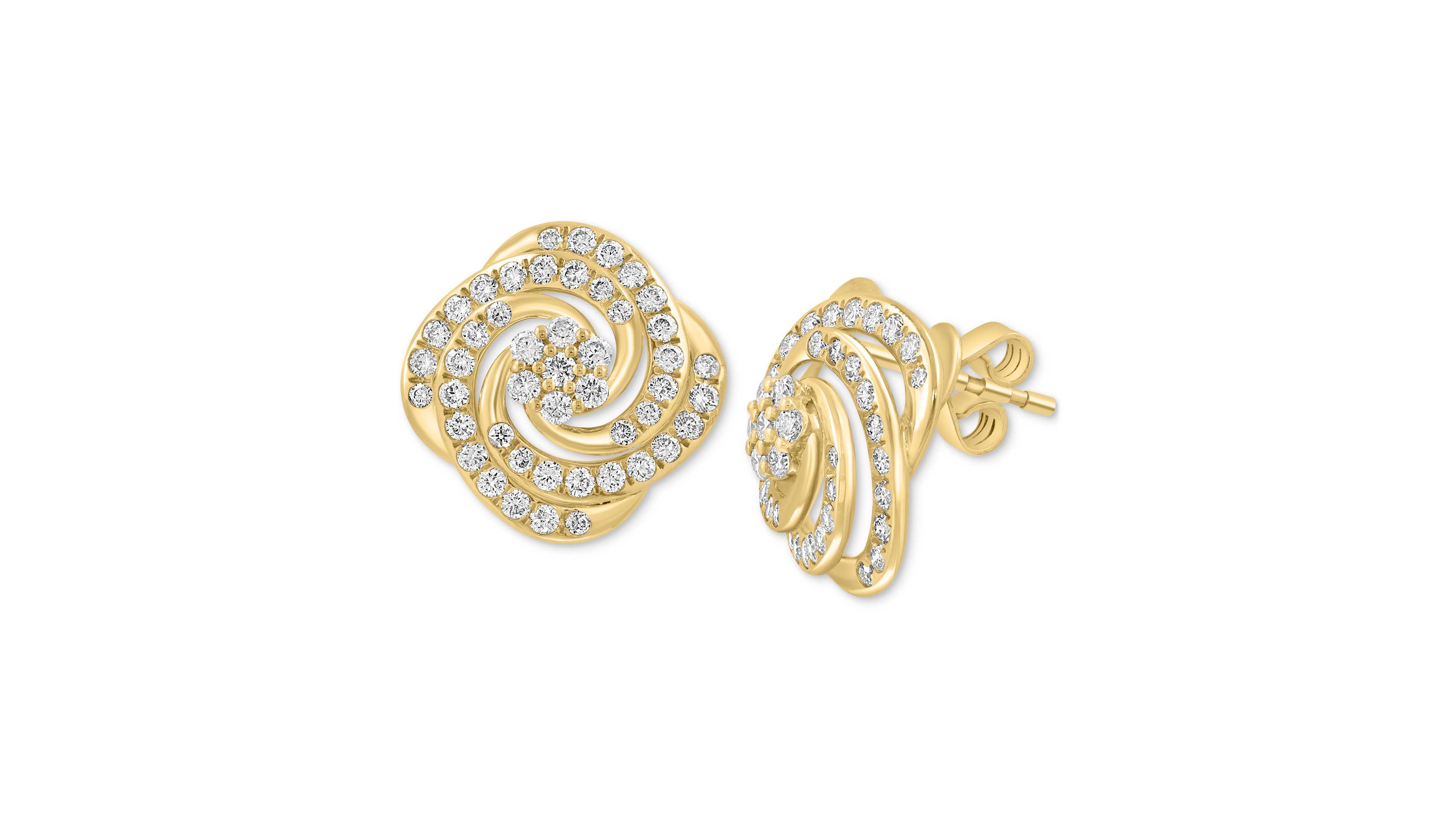 Effy Diamond Love Knot Stud Earrings (7/8 ct. t.w.) in 14k Gold